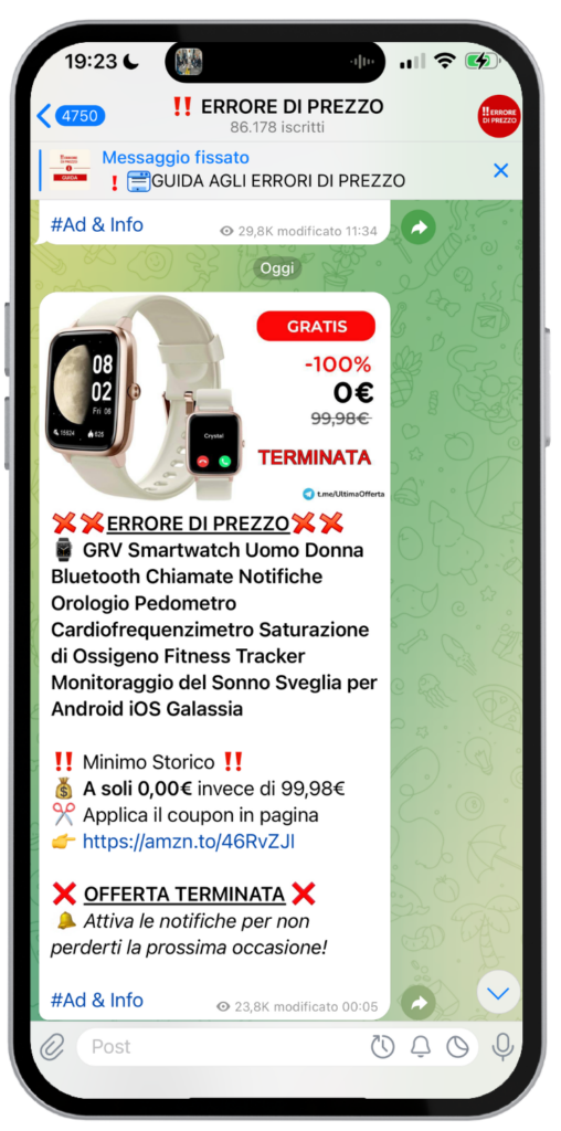 Errori di Prezzo su Telegram
